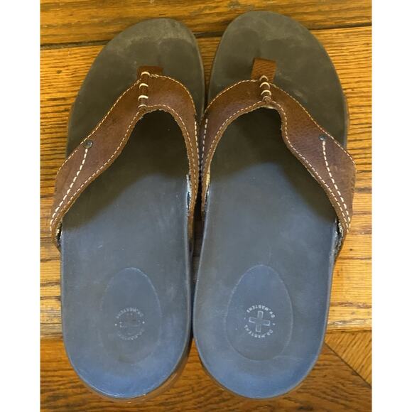 Dr Martens Brown Leather Flip Sandals Mens Shoes 13 - Picture 6 of 9